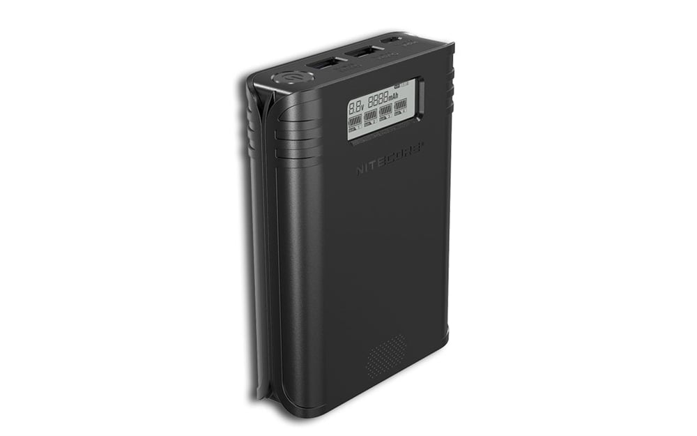 Nitecore F4 Four-Slot 18650 Battery Charger & Power Bank USB input